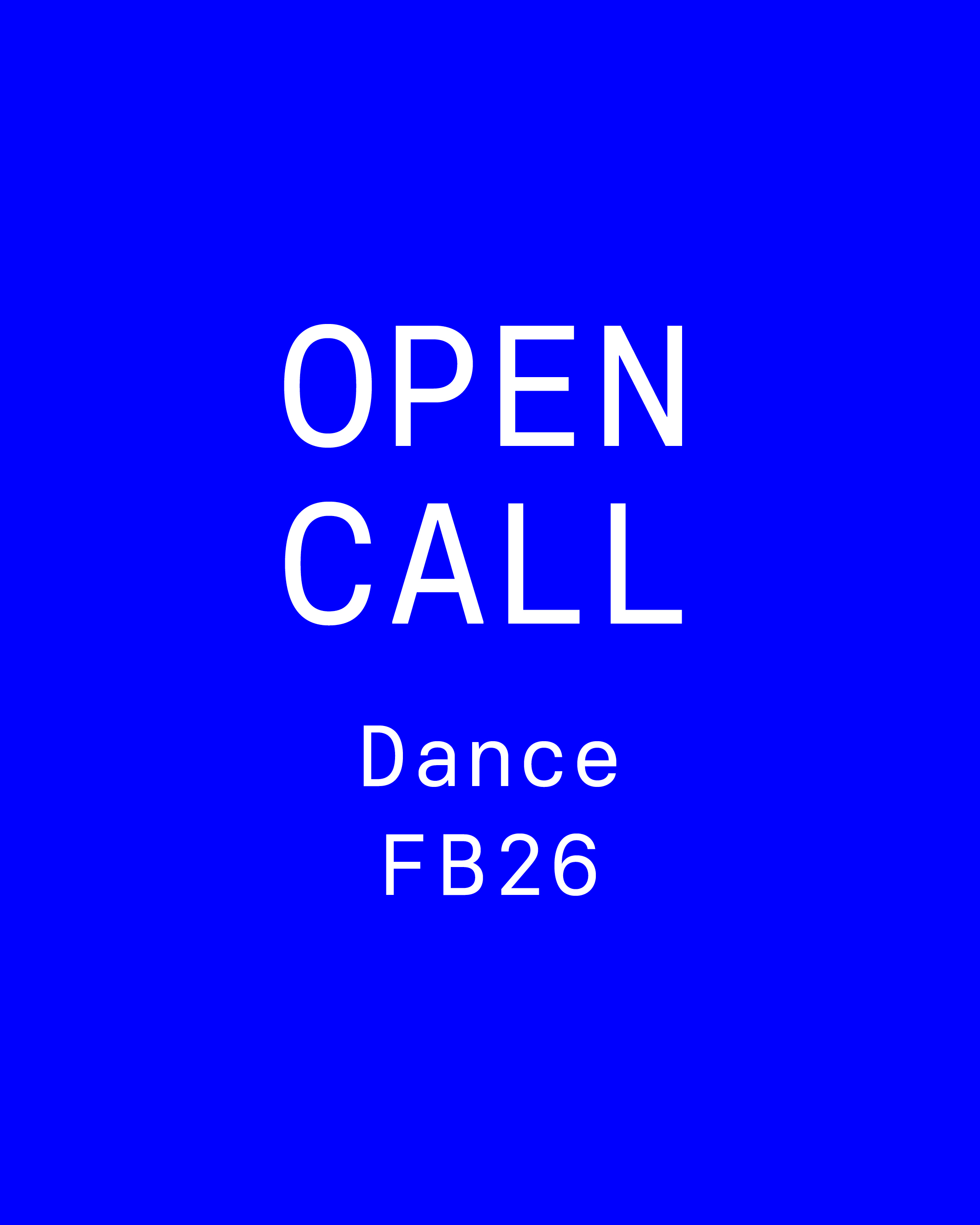 Open Call Dance 2026